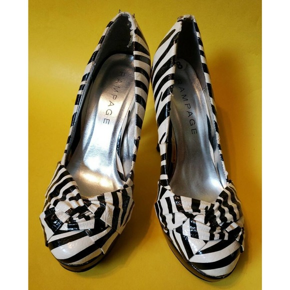 Rampage Shoes - Zebra Stripped Rampage High Heel Shoes Size 8